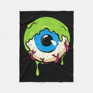 Slimy Human Eye Ball - Creepy Funny Halloween Fleece Blanket