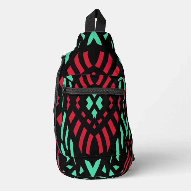 Sling Bag, Multicolor classic modern pattern desig Bag (Front)