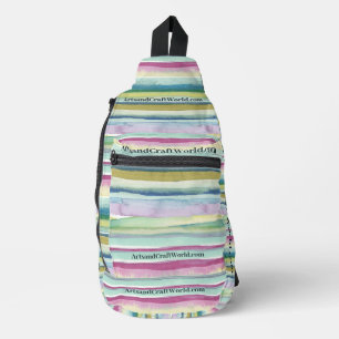 Sling Crossbody bag - Business Text Watercolours