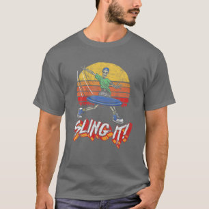 Sling It! Disc Golf Dead Driver Skeleton Distresse T-Shirt