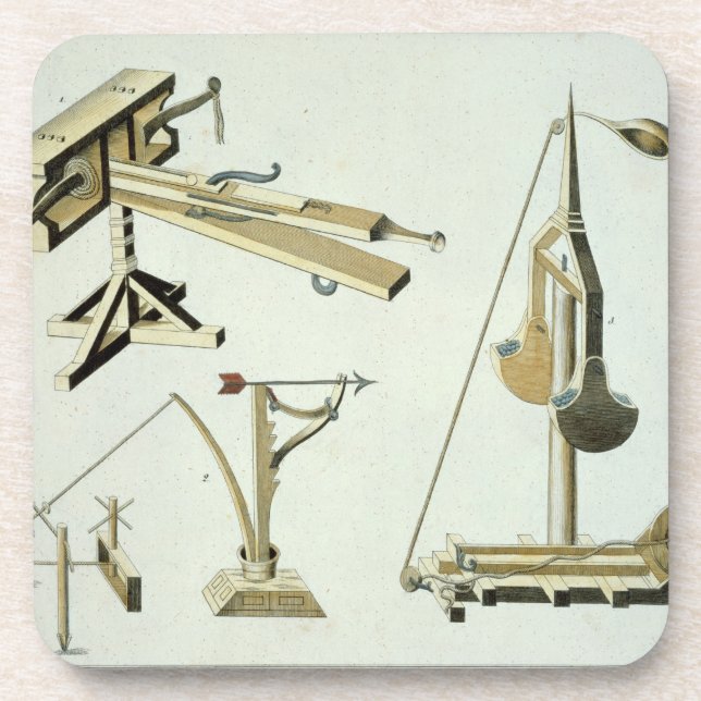 Sling weapons, plate from 'A History of the Develo Coaster (Front)