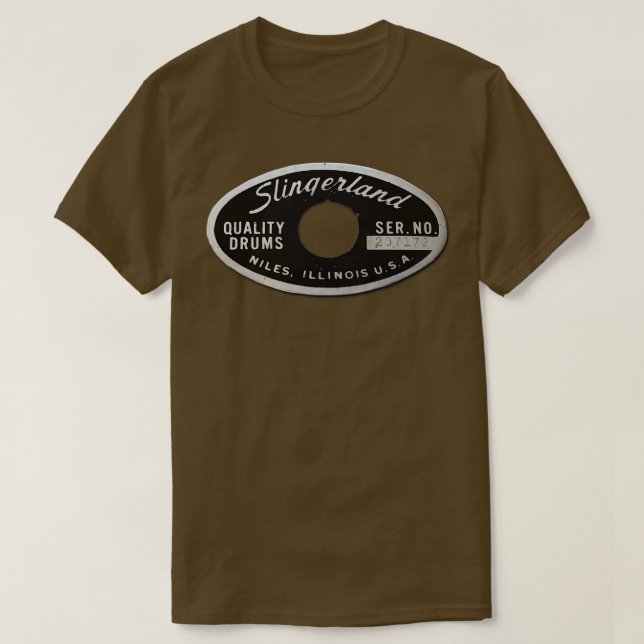 Slingerland Retro Drum Badge Pin T-Shirt (Design Front)