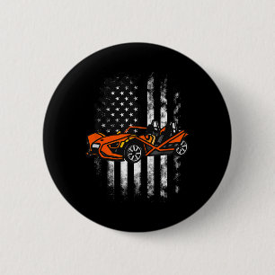 Slingshot Car American Usa Flag 4th Of July  6 Cm Round Badge