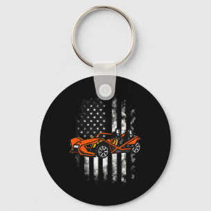 Slingshot Car American Usa Flag 4th Of July Key Ring