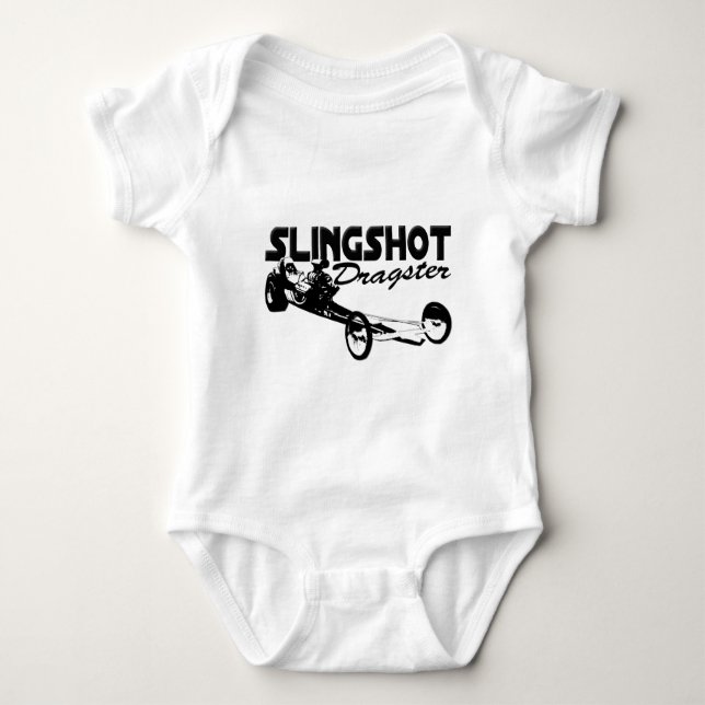 slingshot dragster vintage drag racing baby bodysuit (Front)