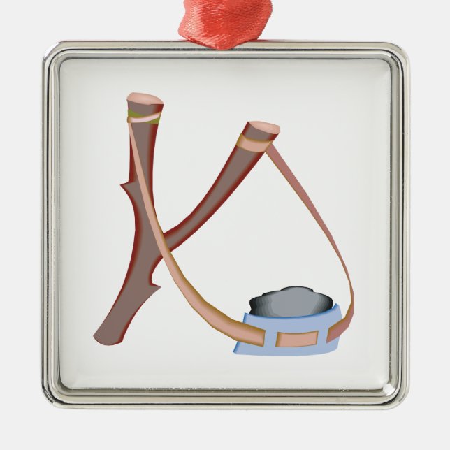 Slingshot Metal Tree Decoration (Front)