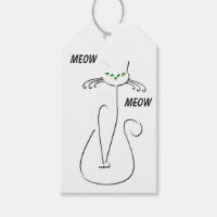 Slinky Black Cat Meow Meow Custom Text Green Eyes