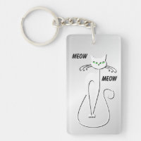 Slinky Black Cat Meow Meow Green Eyes on Silver