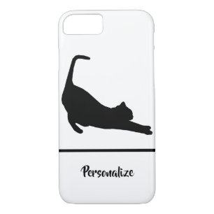 Slinky Black Cat Stretches Silhouette Personalise Case-Mate iPhone Case