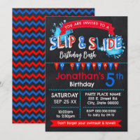 Slip and Slide Summer Birthday Bash Red White Blue