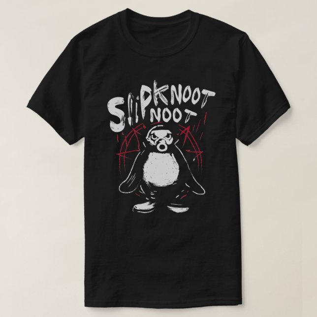 Slipknoot noot penguin death metal goth hard rock  T-Shirt (Design Front)