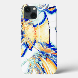 Slipped ink no, image with orange, cyan blue stain iPhone 13 case