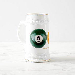 SlipperyJoe 69 hard pool table two billiard balls  Beer Stein
