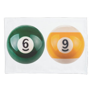 SlipperyJoe 69 hard pool table two billiard balls  Pillowcase