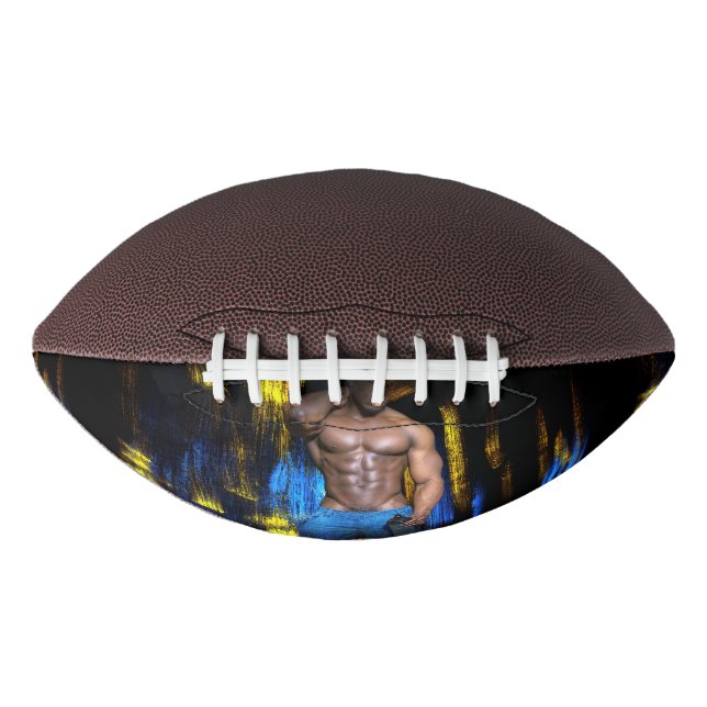 SlipperyJoe black muscular man sexy shirtless conf Football (Front)