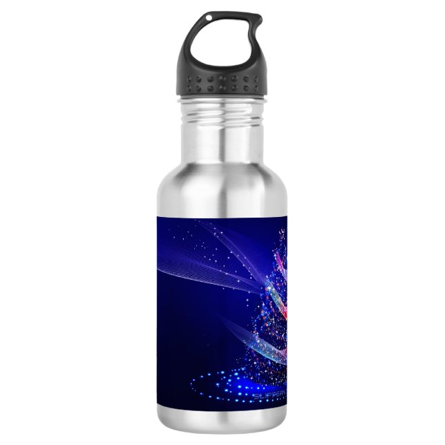 SlipperyJoe Christmas tree digital translucent red 532 Ml Water Bottle (Front)