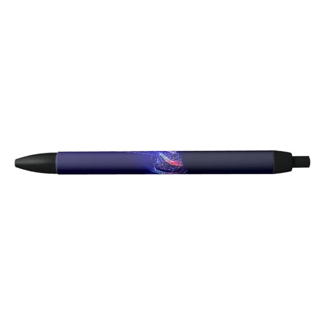 SlipperyJoe Christmas tree digital translucent red Black Ink Pen (Front)