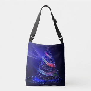 SlipperyJoe Christmas tree digital translucent red Crossbody Bag