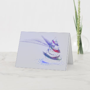 SlipperyJoe Christmas tree digital translucent red Foil Holiday Card