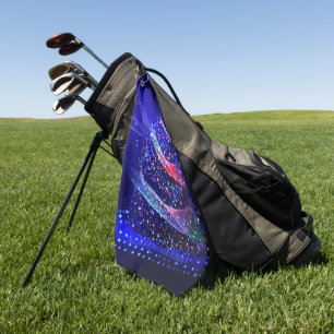 SlipperyJoe Christmas tree digital translucent red Golf Towel
