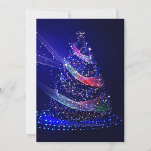 SlipperyJoe Christmas tree digital translucent red Holiday Card