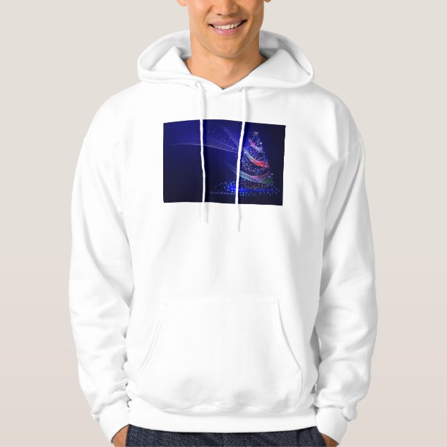 SlipperyJoe Christmas tree digital translucent red Hoodie (Front)