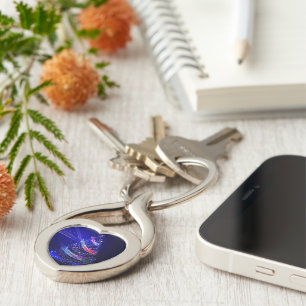 SlipperyJoe Christmas tree digital translucent red Key Ring