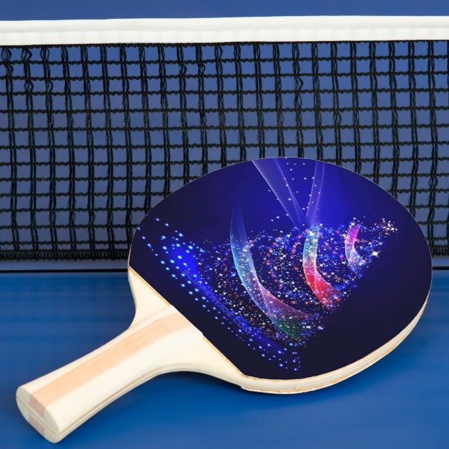 SlipperyJoe Christmas tree digital translucent red Ping Pong Paddle (Insitu)