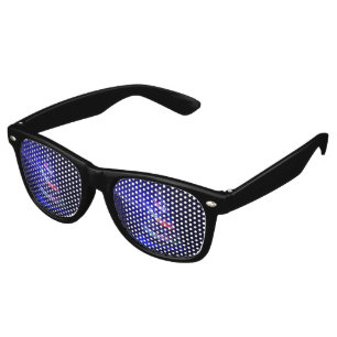 SlipperyJoe Christmas tree digital translucent red Retro Sunglasses