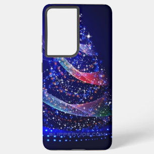 SlipperyJoe Christmas tree digital translucent red Samsung Galaxy Case