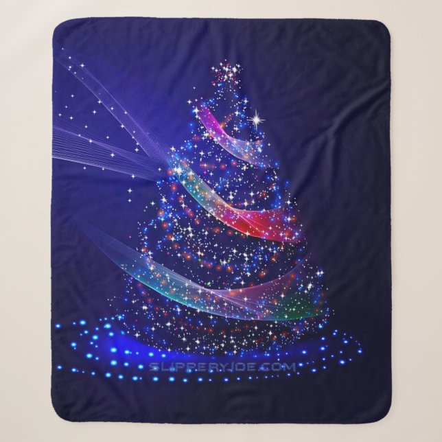SlipperyJoe Christmas tree digital translucent red Sherpa Blanket (Front)
