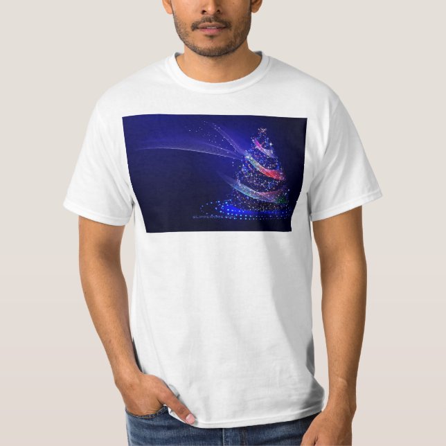 SlipperyJoe Christmas tree digital translucent red T-Shirt (Front)
