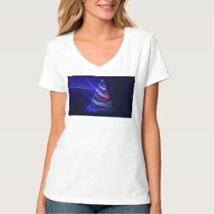 SlipperyJoe Christmas tree digital translucent red T-Shirt
