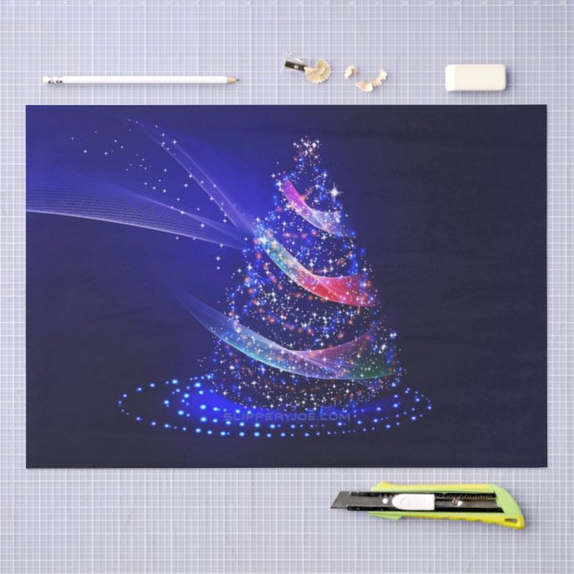 SlipperyJoe Christmas tree digital translucent red Tissue Paper (Craft)