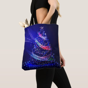 SlipperyJoe Christmas tree digital translucent red Tote Bag