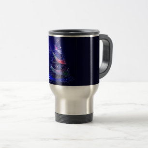 SlipperyJoe Christmas tree digital translucent red Travel Mug