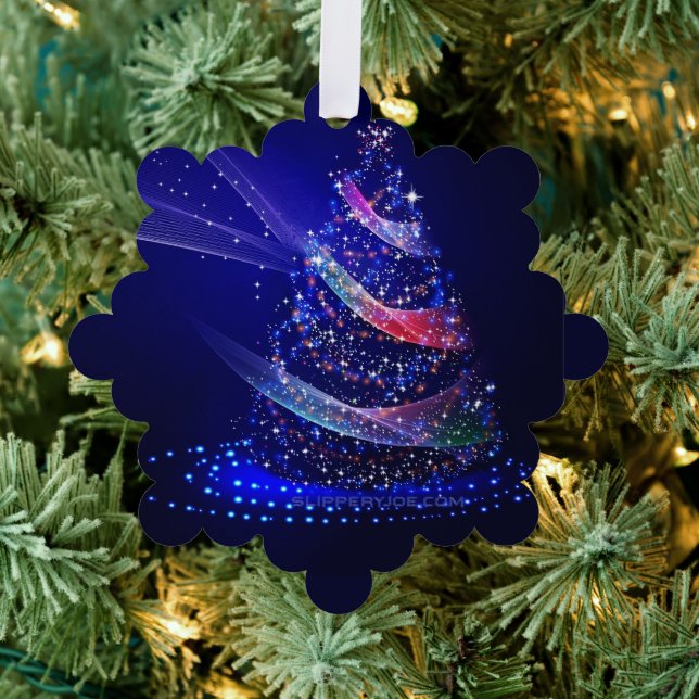 SlipperyJoe digitally rendered Christmas tree beau Decoration Card (Insitu (Tree))
