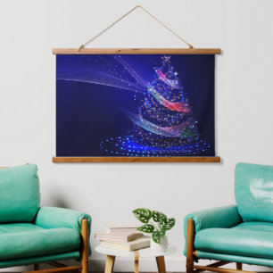 SlipperyJoe digitally rendered Christmas tree beau Hanging Tapestry