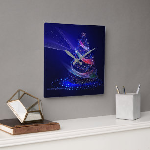 SlipperyJoe digitally rendered Christmas tree beau Square Wall Clock