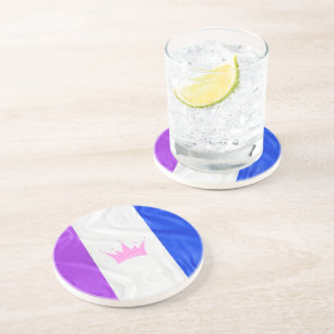 SlipperyJoe drag pride flag purple white blue crow Coaster
