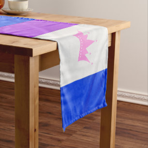 SlipperyJoe drag pride flag purple white blue crow Short Table Runner