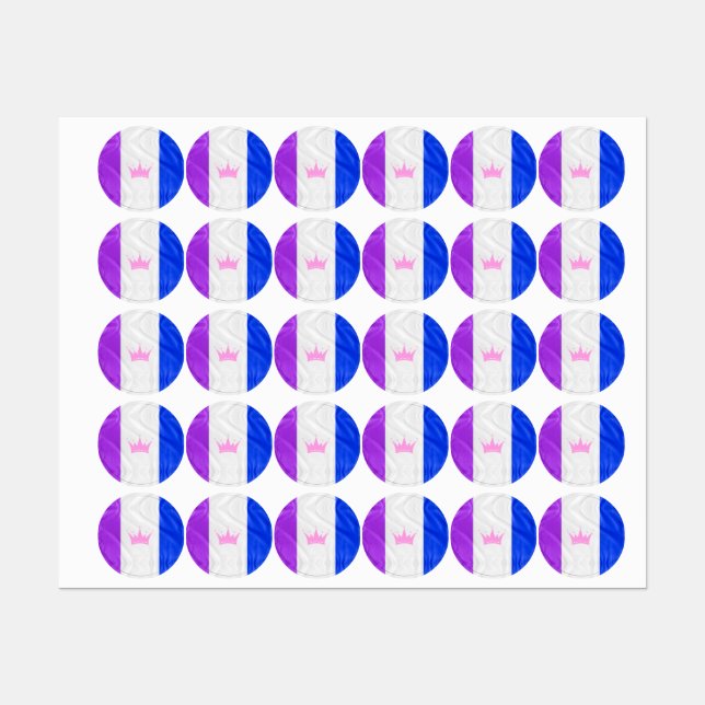 SlipperyJoe drag pride flag purple white blue Sequ (Sheet)