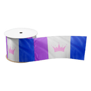 SlipperyJoe drag pride flag purple white blue Sequ Satin Ribbon