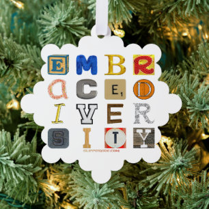 SlipperyJoe embrace diversity metaphor LGBTQIA glo Tree Decoration Card