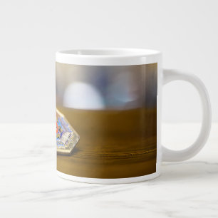 SlipperyJoe Hanukkah dreidel gift octagonal base b Large Coffee Mug