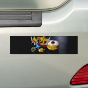 SlipperyJoe Hanukkah symbolic still life holiday e Bumper Sticker