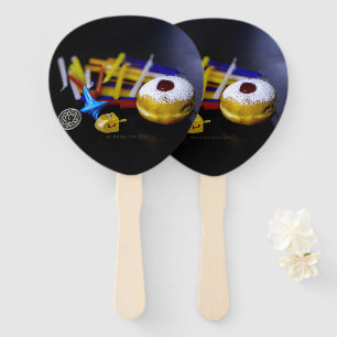 SlipperyJoe Hanukkah symbolic still life holiday e Hand Fan