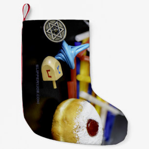 SlipperyJoe Hanukkah symbolic still life holiday e Small Christmas Stocking