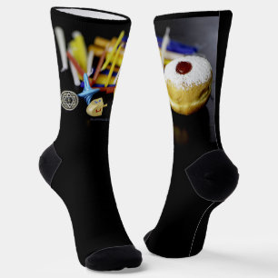 SlipperyJoe Hanukkah symbolic still life holiday e Socks