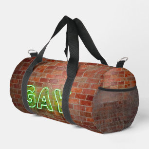 SlipperyJoe illuminated gay neon sign bright vivid Duffle Bag